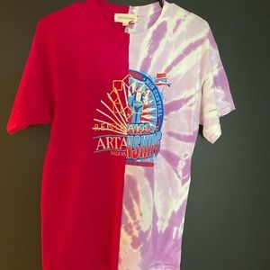 NWOT Rentrayage up-cycled split oversized tee with chrome detail size M